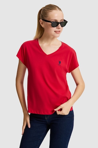 U.S. Polo Assn. U.s. Polo Assn. Kadın Kırmızı Tişört Basic 50323541-vr171 Basıc Kırmızı