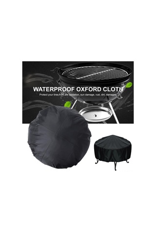 Jeehugo Koyu Siyah Dairesel Mangal Koruması, Oxford Kumaş, Su Ve Toz Proof, 112 Cm Çap, Ayarlanabilir İp İle Rüzgar Dayanıklı, Bahçe/çevreye Uygun Siyah