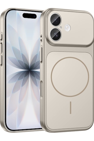 Apple Uyumlu iPhone 17 Kılıf Magsafe Şarj Özellikli Kamera Korumalı 17 Serisi Dönüşüm Kapak Gri