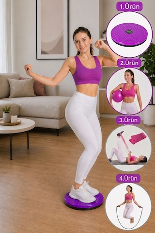 Spor Byfit Bel İçin Twister + Denge Topu + Band + Atlama İpi