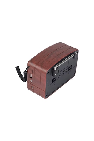Küçük Boy Retro, Nostaljik, Ahşap Tasarım Bluetooth Hoparlörlü, Şarjlı, Taşınabilir Büyük Döndürülebilen Düğmeli Fm/am Destekli Radyo Ns3380 5250 69818833