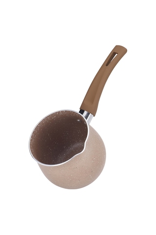 Xiyyadms 10cm Gıda Kalitesi Alüminyum Alloy Kahve Potu - Anti-yanık Tek Saplı, Kaynamaz Kaplama, Süt/çikolata/şurup Isıtma, Ev/restoran Kullanıma Uygun Kahverengi