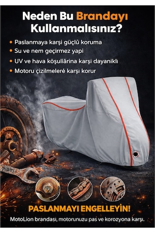 Rks Fort 250 Topcase Uyumlu Gri-kırmızı Dikiş.kilitli Motor Brandası.