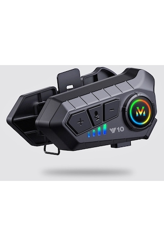 Hallow V10 Bluetooth Motosiklet İnterkom Siyah