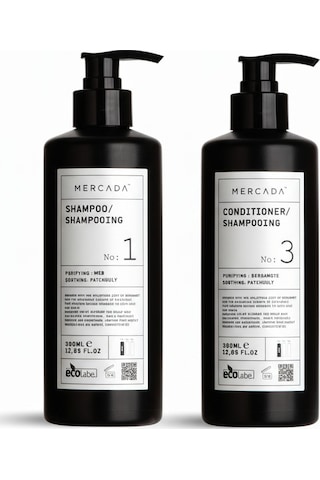 Mercada Siyah No1 Purifying And Soothing Shampoo 380 Ml + No 3 Purifying And Soothing Conditioner 380 Ml Bergamot Ve Patçuli Özlü