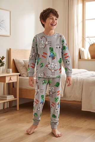 Zuzunga Computer Game Desenli Erkek Çocuk Pijama Takımı Gri
