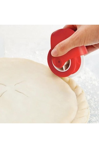 Youmex Pastane Aletleri: İki Desenli Taneli Ve Telli Pasta Kenar Dekoratörü, Plastik Malzeme, Yıkama Kolay, Hamur Şekillendirici Kırmızı, Beyaz