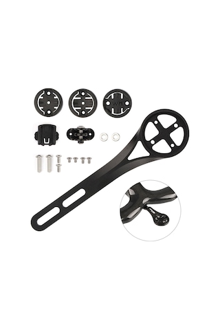 Youtek Alüminyum Bisiklet Bilgisayar Tutucu, Garmin/bryton/wahoo/cateye Uyumlu, Spor Kamera Adaptörlü, 144x38mm, 39g Çok Renkli