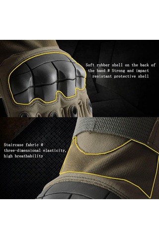 Fosenze Z902 Asker Yeşili Xl Yarı Parmak Motosiklet Eldiveni - Karbon Fiber Koruma, Dayanıklı, Teri Emici, Spor Ve Outdoor Kullanıma Uygun