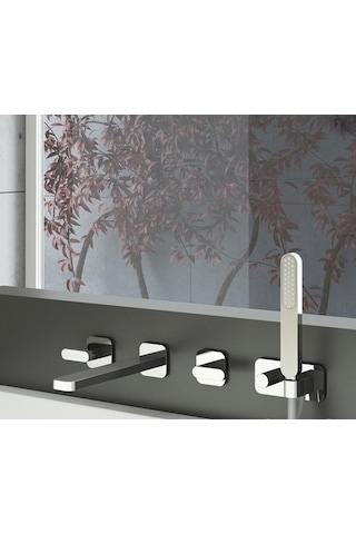 İtalyan Webert Living El Duşlu Ankastre Banyo Bataryası Krom