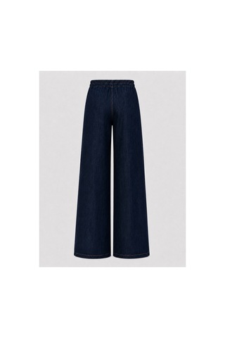 J&kstores Yüksek Bel Lastikli Palazzo Kot Pantolon Lacivert