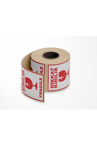 Dikkat Kırılır - Fragile Yapışkanlı Etiket 10 Cm X 15 Cm - 100 Adet