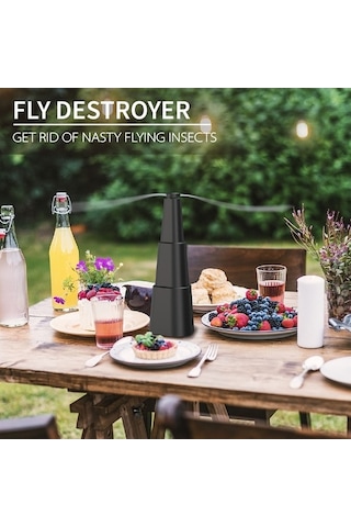 Moly Çok Fonksiyonlu Teleskopik Otomatik Sinek Kapanı + Pil, İç/dış Mekan Kullanımı, 8x8x12.5-26cm, Abs+pvc