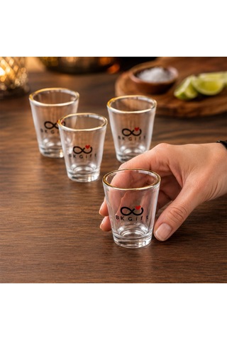 Logonuza Özel 5 Adet 50 Ml Cam Tekila Shot Bardağı Kurumsal Hediye Ve Promosyon Seti Çok Renkli