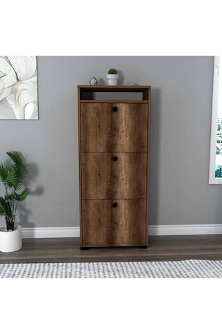 Just Home Rina Raflı Kapak Ayakkabılık - Barok Ceviz Barok Ceviz