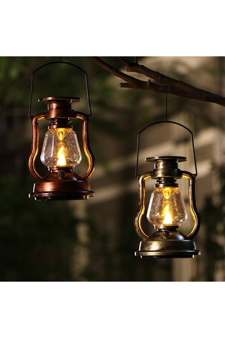 Xindoker Rustik Güneş Enerjili Led Feneri, Elden Taşınabilir, Islak Ortamlara Dayanıklı, Sıcak Işık, Abs Ve Demir Malzeme