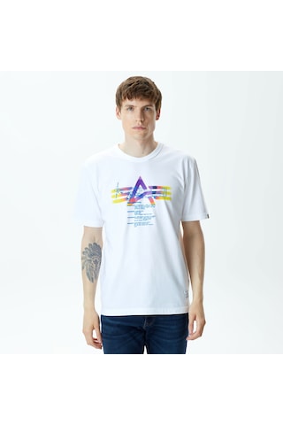 Alpha Industrıes Alpha Industries Alpha Gradient Erkek Beyaz T-shirt