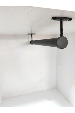80 Cm Dolap İçi Askı Borusu Siyah Flanş + Vida Dahil Diğer