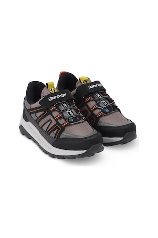 Slazenger KROSS KTN Çocuk Cırt Cırtlı Siyah / Koyu Gri Günlük Spor Ayakkabısı