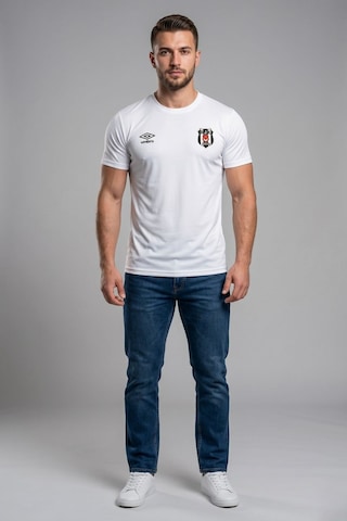 Beşiktaş Umbro Beşiktaş Antrenman Beyaz Pamuklu T-shirt Uv Kutu Beyaz - Antrasit
