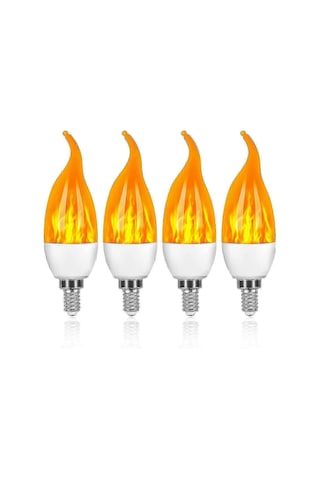 Alev Efekti Ve 3 Işık Modu İle 4'lü 3w E14 Led Ampul, Dekoratif Ampul Diğer