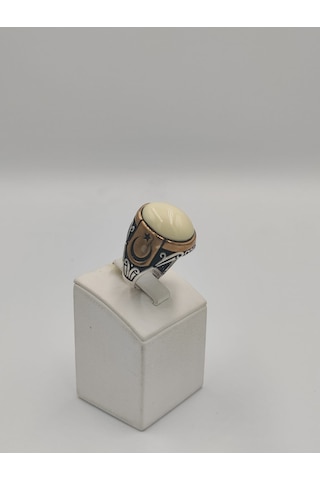 Bilardo Topu Yan Kolları Ayyıldız Motifli 925 Ayar Gümüş Erkek 2