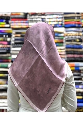 Aker Bulut Desen Saf İpek Eşarp - Sura - Nostalji Serisi - 7208701 Pembe