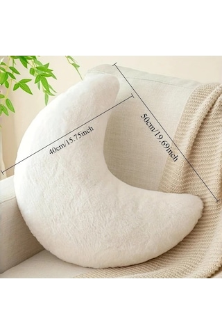 Trendooze 40x33cm Mavi Tüylü Yastık, Oda/kamp Kilimi, Yumuşak Gaojunshop01 Dekoratif Ay Yastığı Mavi