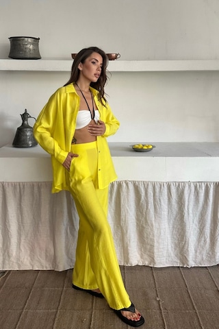 The İstanbul Gömlek - Pantolon Takım - Sarı Sarı