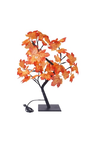 Mufunye Usb Usb Işıklı 24 Lamba Ahşap Yapraklı Ağaç Lambası, Ev Dekorasyonu Noel Dekoru Için Isımsı Beyaz Işık Sıcak Beyaz