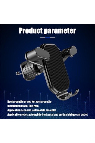 Yifomall Araç Telefon Tutucu, 360 Derece Döner, Metal Klipsli Havalandırma Çıkışı, Sert Yollarda Sabit, Evrensel Telefon Uyumlu Siyah