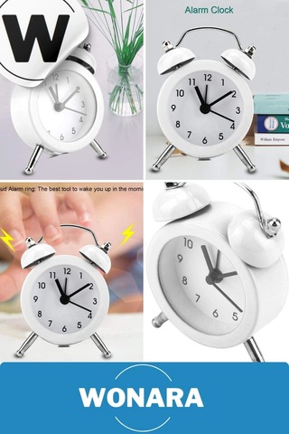 Premium Klasik Tasarım Vintage Yüksek Sesli Alarmlı Dekoratif Mini Masaüstü Analog Çalar Saat Siyah