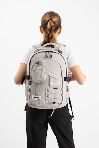Ventis Qualty Okul Çantası Su Geçirmez Klinkır Kumaş Unisex Sırt Çantası Model 9b Açık Gri