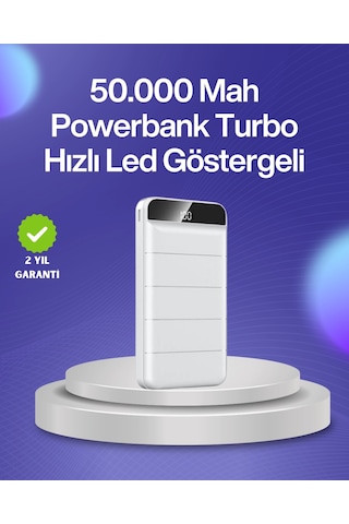 Mey İthalat 4 Cihazı Aynı Anda Şarj Edebilen Güçlü Powerbank 50000 Mah Çok Renkli