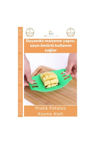 Kesmealeti Pratik Patates Kesici İ Taraflı Kulplu Kızartmalık Hızlı Homojen Doğrama Düzenli Kesme A Çok Renkli