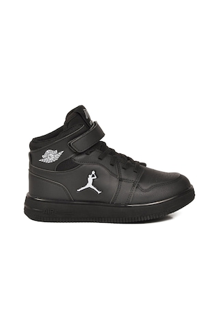 Cool Siyah Cırtlı Basket Tarzı Bilek Boy Sneaker Erkek Çocuk Spor Ayakkabı Haykat Uzun Air