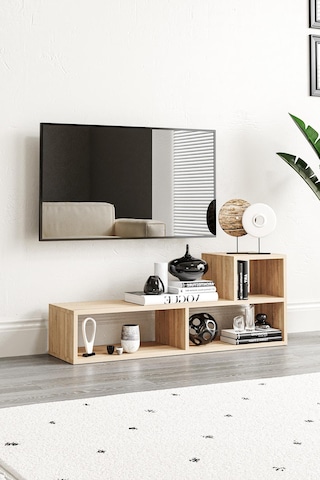 Bucak Çok Amaçlı Kitaplık Tv Ünitesi Meşe Meşe