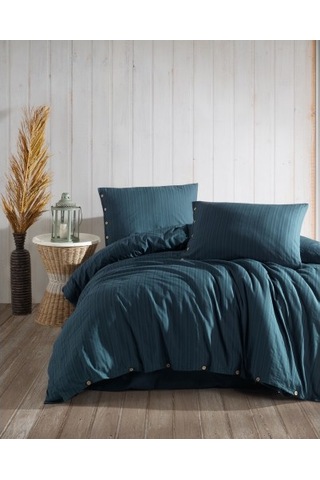 Limasso Gofre Çift Kişilik Nevresim Takımı Paradiso Dress Blue