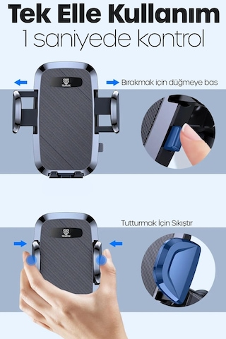 2 Modlu Klima + Torpido Araç Telefon Tutacağı Cam Havalandırma Vantuzlu Araba Telefon Tutucu Tt01