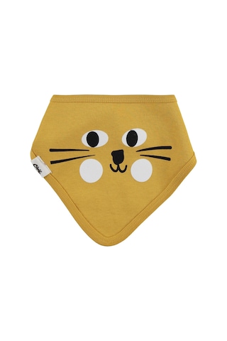 Civil Baby Kedi Baskılı 2'li Mama Önlüğü - Hardal Standart Hardal