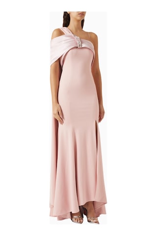 Ac By Aanchal Chanda Asymmetrical Yaka Maxi Kadın Elbise Pembe