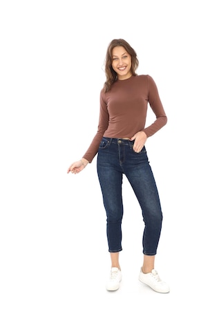 Likralı Pamuk Tişört-slim Fit -açık Kahve Açık Kahve