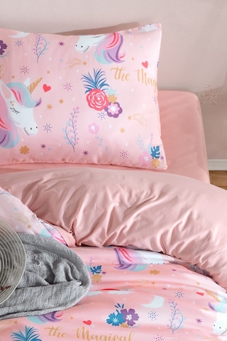Eponj Home Kolay Ütülenir Nevresim Takımı Tek Kişilik Magical Pembe