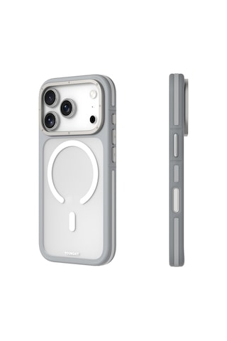 İphone 17 Pro Uyumlu Kılıf M-safe Şarj Özellikli Youngkit Rock Sand Serisi Kapak Gri Gri