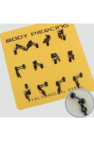 Anahtar Çelik Piercing 1 Adet Çok Renkli
