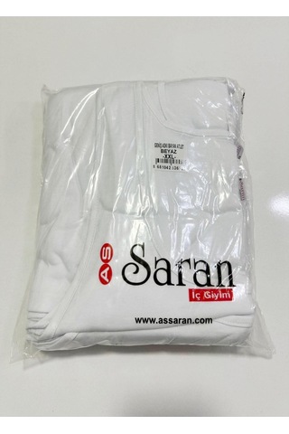 Saran Kadın Geniş Askılı %100 Pamuk Atlet 6002 - 12 Adet Beyaz