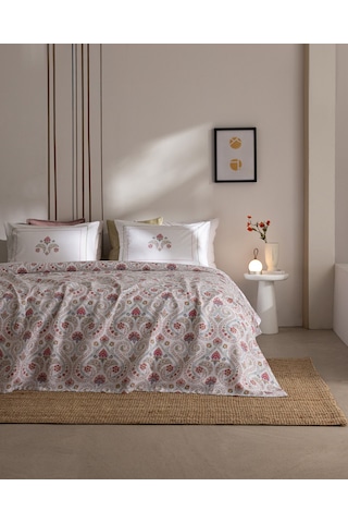 Madame Coco Bretagne Çift Kişilik %100 Pamuk Karde Baskılı Çarşaflı Pike Takımı - Renkli 8684427310915 Çok Renkli