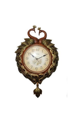 5 Adet Duvara Asmalı Tavuskuşu Saat Polyester Duvar Saati, Asma Tasarım, 60 X 42 Cm, Peacock Wall Clock, Dekoratif Saat Diğer