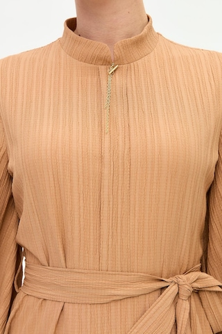 Esswaap Kolye Detaylı Kloş Elbise Camel Camel