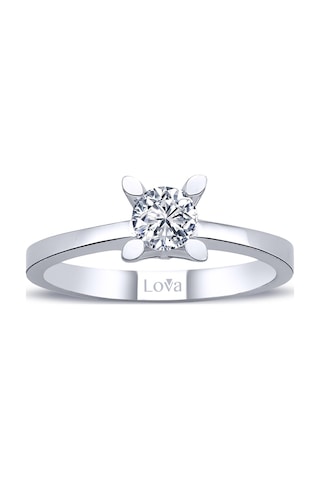 Lova D Renk 0,41 Karat Pırlanta Tektaş Yüzük - Hrd - 1010139